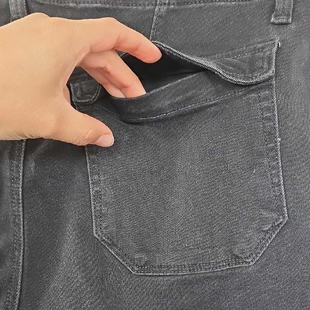 Paige Mayslie Black Coated Stretch-denim Trousers Size 28 - Picture 11 of 16